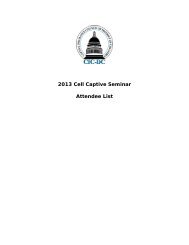 Final Attendee List - Captive Insurance Council of the District of ...