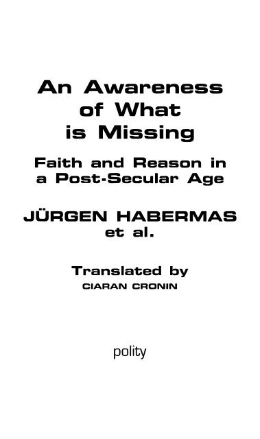 An Awareness of What Is Missing - gariban tavuk