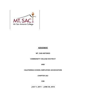 CSEA 262 Bargaining Agreement - Mt. SAC - Campus News