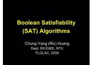 Boolean Satisfiability (SAT) Algorithms