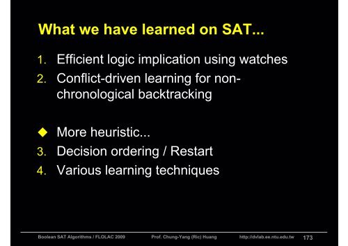 Boolean Satisfiability (SAT) Algorithms