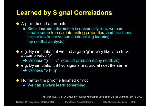 Boolean Satisfiability (SAT) Algorithms