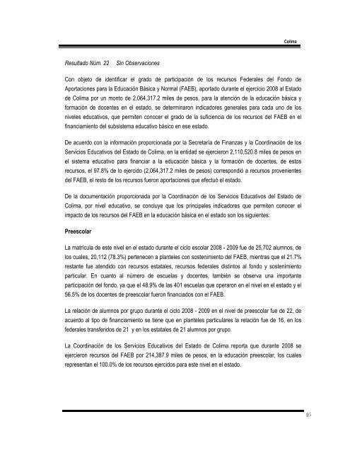 Informe de Resultados 2008 ASF - Universidad de Colima