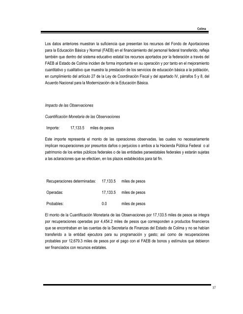 Informe de Resultados 2008 ASF - Universidad de Colima