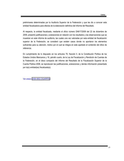 Informe de Resultados 2008 ASF - Universidad de Colima