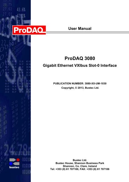 ProDAQ 3020 User Manual - Bustec