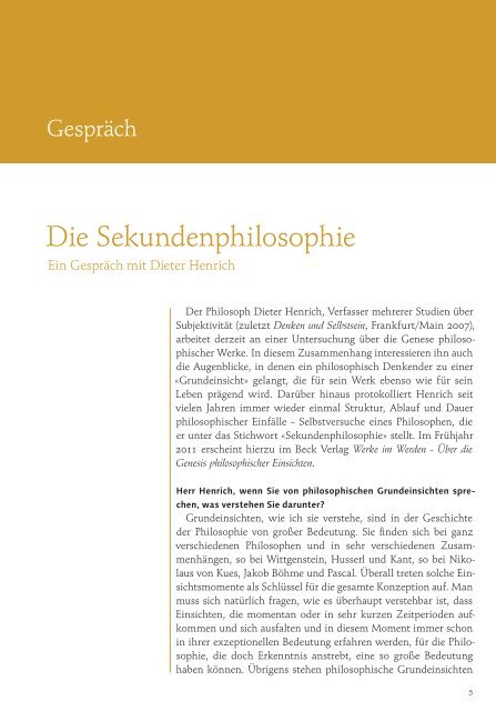Dieter Henrich: Die Sekundenphilosophie (PDF)