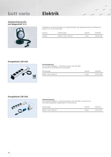 bott vario - Schneider Fahrzeugeinrichtungs GmbH