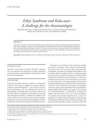 Felty's Syndrome and Kala-azar: A challenge for the ... - SciELO