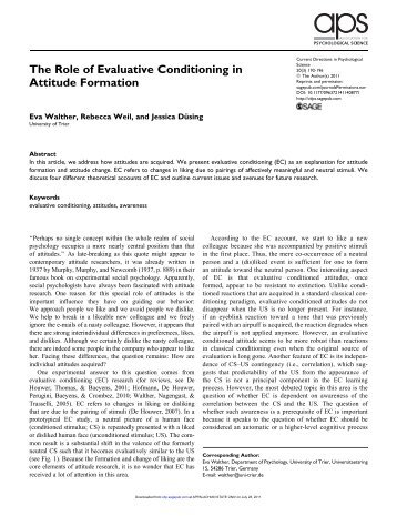 The Role of Evaluative Conditioning in Attitude Formation