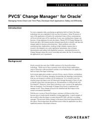 PVCS® Change Manager™ for Oracle® - Synergex