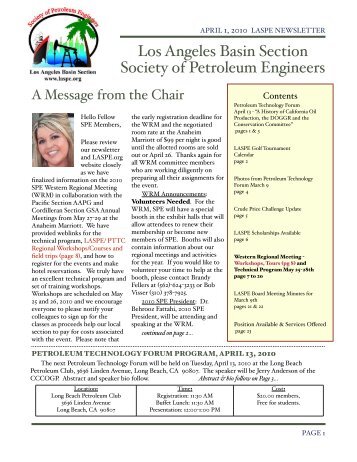 April 2010 - Los Angeles Society of Petroleum Engineers