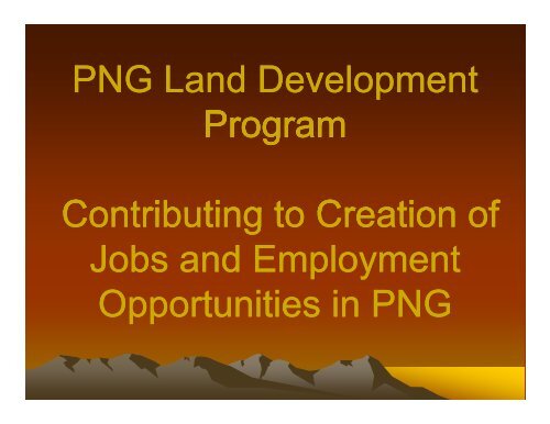 Dr Thomas Webster - Land and Employment - PNG Institute of ...