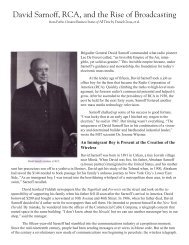 David Sarnoff, RCA, and the Rise of Broadcasting - Stephen Hicks ...