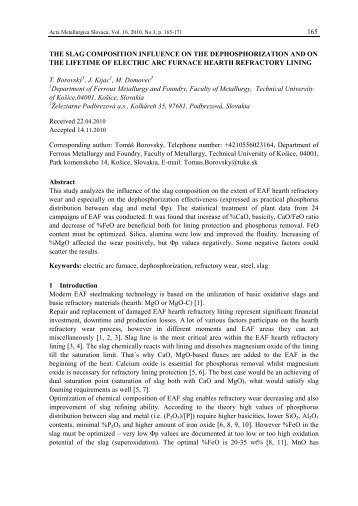 165 the slag composition influence on the dephosphorization and ...