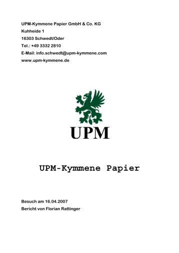 UPM-Kymmene Papier GmbH & Co - APV Graz