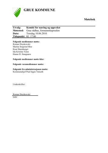 Saksliste - Grue kommune