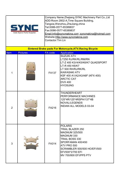 Company Name:Zhejiang SYNC Machinery Part Co.,Ltd