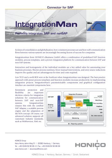 Perfectly integrates SAP and nonSAP - HONICO