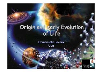 Origin and early Evolution of Life