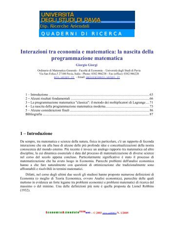 Leggi - Economia Aziendale Online - UniversitÃ  degli studi di Pavia