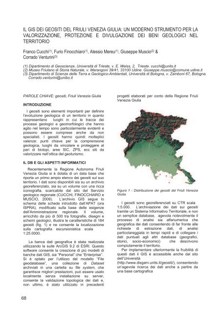 il gis dei geositi del friuli venezia giulia - Geologia e Turismo