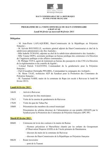 Programme - Visite officielle du Haut-Commissaire Ã  RAIVAVAE .pdf