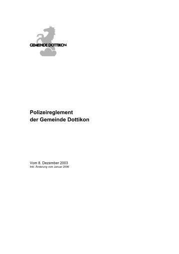 Polizeireglement der Gemeinde Dottikon