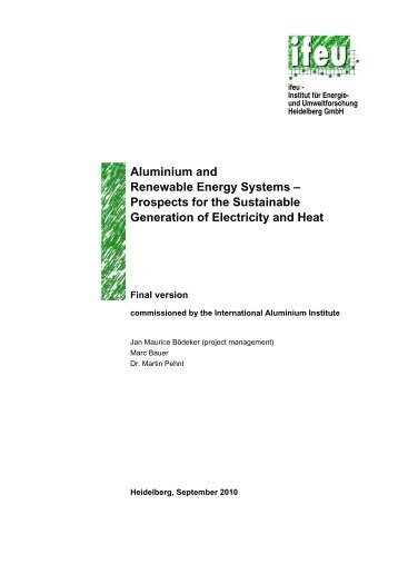 Aluminium and Renewable Energy Systems â Prospects for the ...