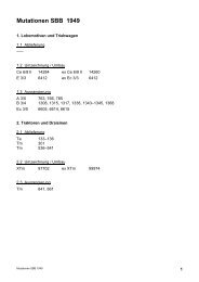 Mutationen SBB 1949 - Verein Rollmaterialverzeichnis Schweiz