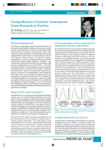 Comprehensive Geriatric Assessment - The Federation of Medical ...