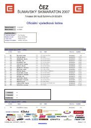 OficiÃ¡lnÃ­ vÃ½sledkovÃ¡ listina - Ski Klub Å umava