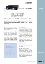 Sony J-H1 & J-H3 brochure - WTS Broadcast