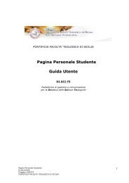 Pagina Personale Studente Guida Utente - Pontificia Facolta ...