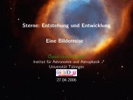 Sterne: Entstehung und Entwicklung - UniversitÃ¤t TÃ¼bingen