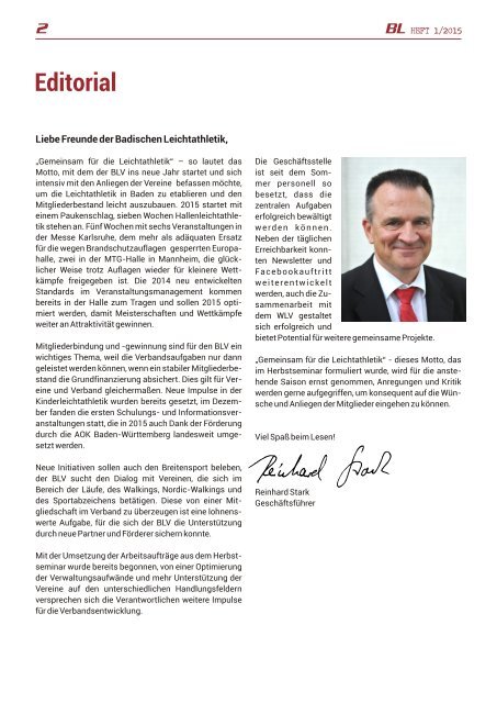 Badische Leichtathletik - HEFT 1/2015