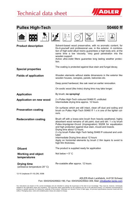 Technical Data Sheet - ADLER - Lacke