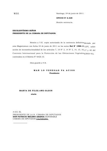 sentencia definitiva TC CHILE UPOV