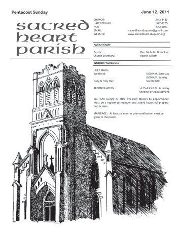 Pentecost Sunday June 12, 2011 - the Sacred Heart Parish of Du ...