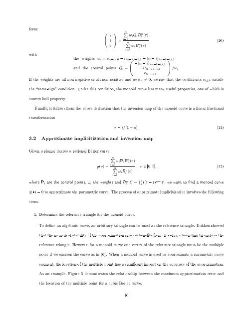 Approximate Implicitization Using Monoid Curves and Surfaces