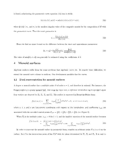 Approximate Implicitization Using Monoid Curves and Surfaces