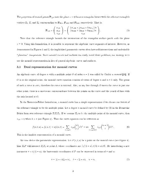 Approximate Implicitization Using Monoid Curves and Surfaces