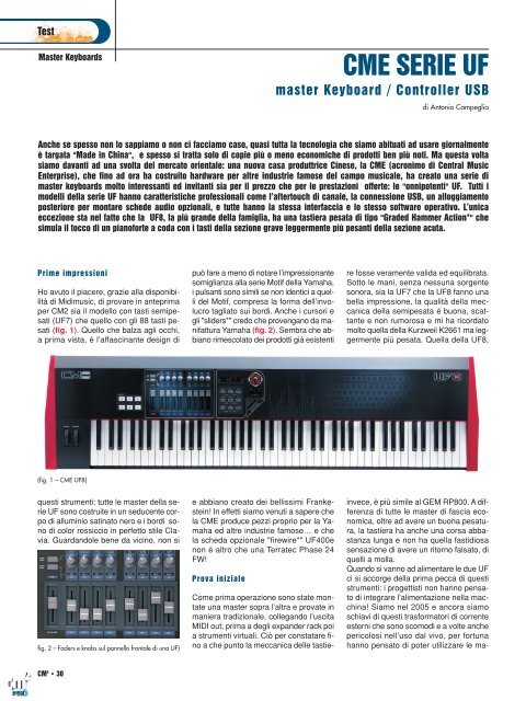 CME serie UF: Master Keyboard - CubaseNet.it