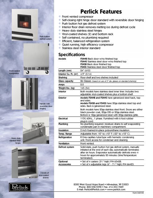 Single Door Freezer brochure - Lenox-Martell Inc