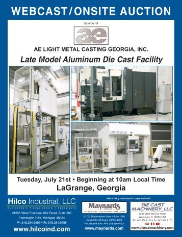 WEBCAST/ONSITE AUCTION - Maynards Industries