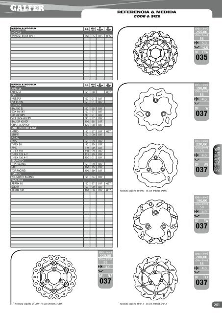 DISCOS DE FRENO Â· BRAKE DISCS - Galfer Brakes