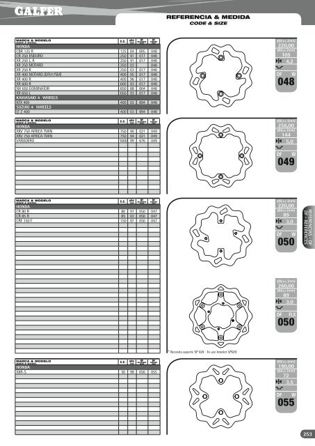 DISCOS DE FRENO Â· BRAKE DISCS - Galfer Brakes