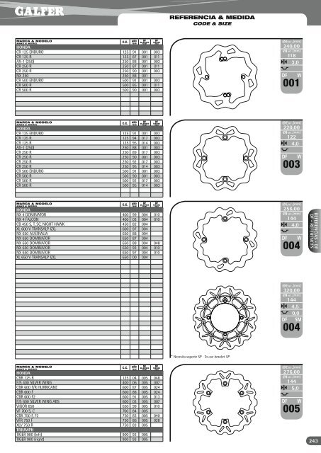 DISCOS DE FRENO Â· BRAKE DISCS - Galfer Brakes