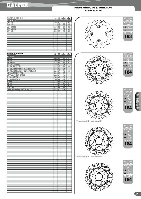 DISCOS DE FRENO Â· BRAKE DISCS - Galfer Brakes