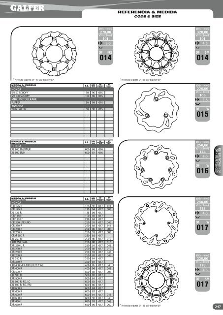 DISCOS DE FRENO Â· BRAKE DISCS - Galfer Brakes